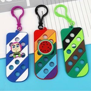 🆕 3ct Charms & 1 Keychain Charm Holder - Color &  Charms Random